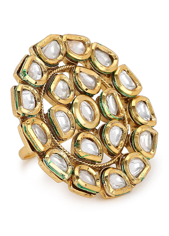 Golden Stone Work Alloy Ring - Indian Silk House Agencies