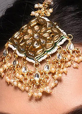 Gold Tone Kundan Inspired Mangtika - Indian Silk House Agencies