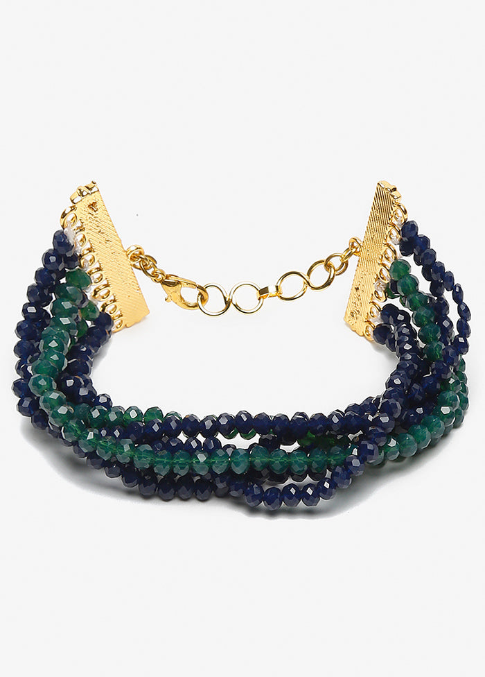 Blue and Green Beaded Bracelet - Indian Silk House Agencies