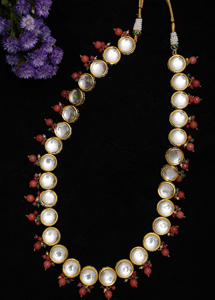 Gold Plated Kundan Necklace - Indian Silk House Agencies