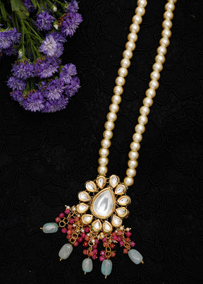 Gold Plated Kundan Necklace - Indian Silk House Agencies