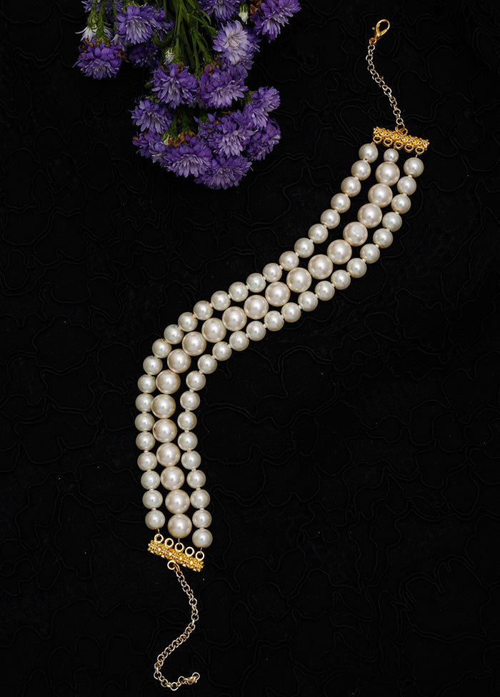 Gold Plated Kundan Necklace - Indian Silk House Agencies