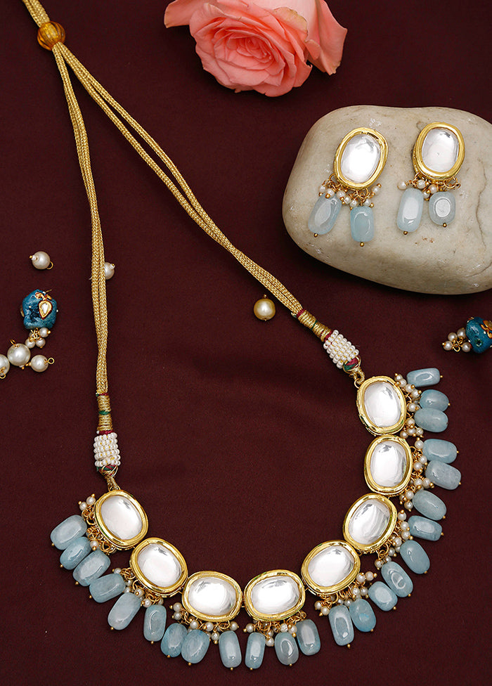 Blue Choker Necklace Set With Studs - Indian Silk House Agencies