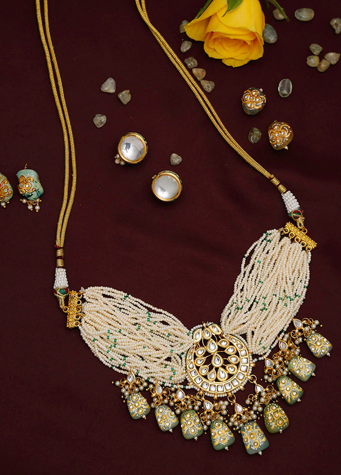 Gold Plated Kundan Jewellery Set - Indian Silk House Agencies