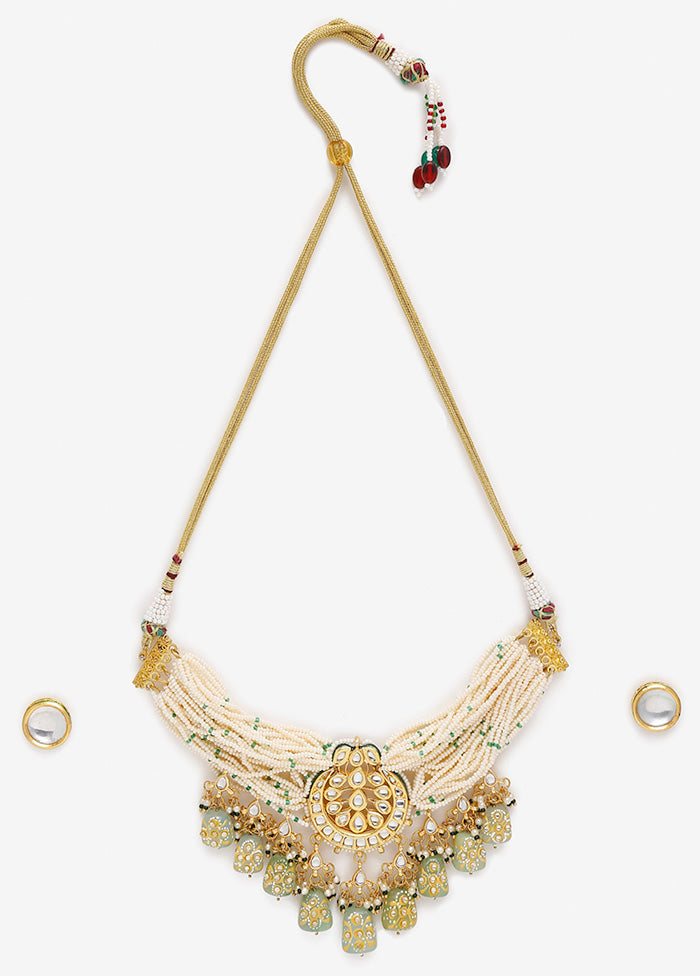 Gold Plated Kundan Jewellery Set - Indian Silk House Agencies