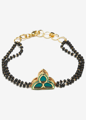 Gold Plated Kundan Mangalsutra Bracelet - Indian Silk House Agencies