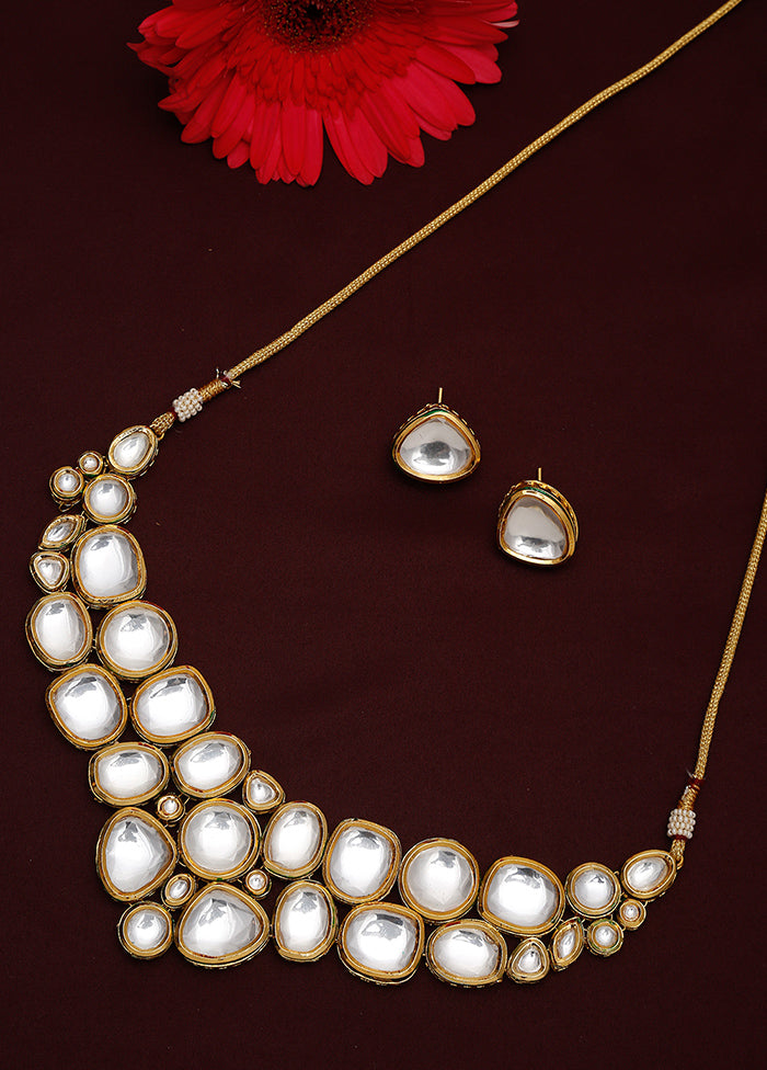 Kundan Choker Necklace Set With Studs - Indian Silk House Agencies