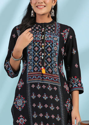 Black Readymade Rayon Kurti