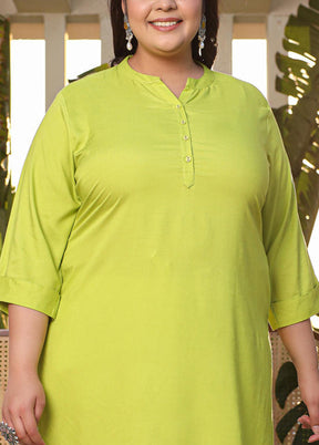 Green Readymade Rayon Kurti