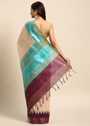 Wine Tussar Silk Saree With Blouse Piece