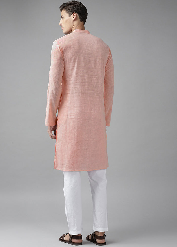2 Pc Pink Pure Cotton Solid Kurta Set VDVSD240690 - Indian Silk House Agencies