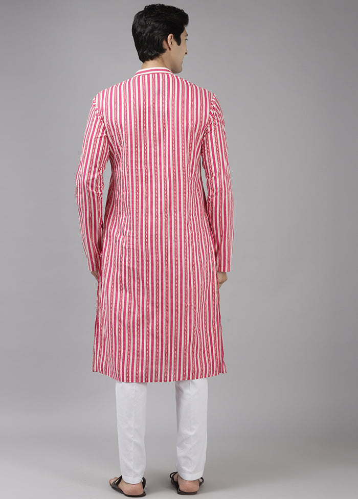 2 Pc Pink Printed Cotton Kurta Set VDVSD240657 - Indian Silk House Agencies