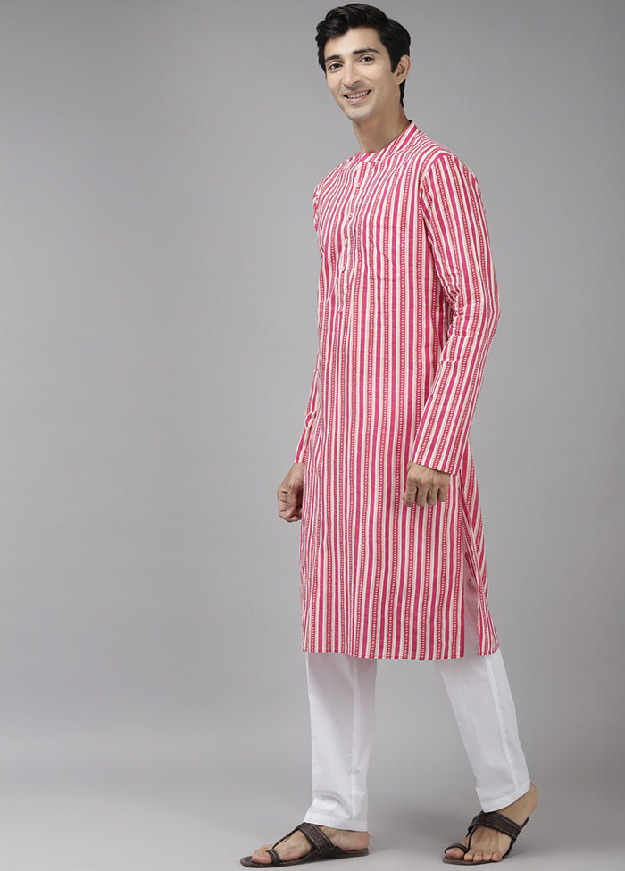 2 Pc Pink Printed Cotton Kurta Set VDVSD240657 - Indian Silk House Agencies