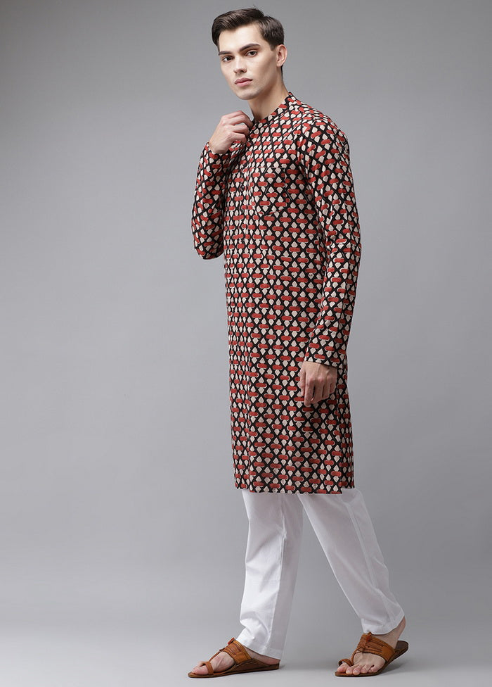 2 Pc Beige Pure Cotton Kurta Pajama Set VDVSD200178 - Indian Silk House Agencies