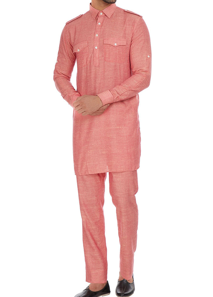 Pink Silk Kurta And Pajama Set VDSF1802359 - Indian Silk House Agencies