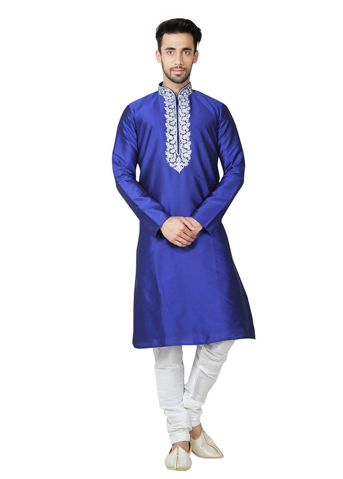 Royal Blue Tufetta Kurta And Pajama Set VDSF1802376 - Indian Silk House Agencies