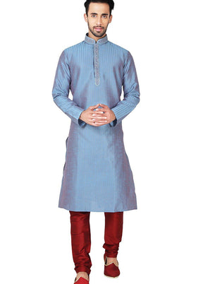 Multicolor Silk Kurta And Pajama Set VDSF1802396 - Indian Silk House Agencies