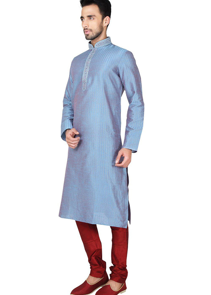 Multicolor Silk Kurta And Pajama Set VDSF1802396 - Indian Silk House Agencies