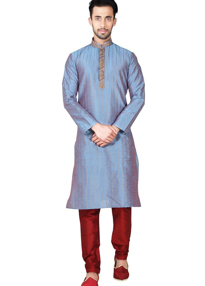 Multicolor Silk Kurta And Pajama Set VDSF1802401 - Indian Silk House Agencies