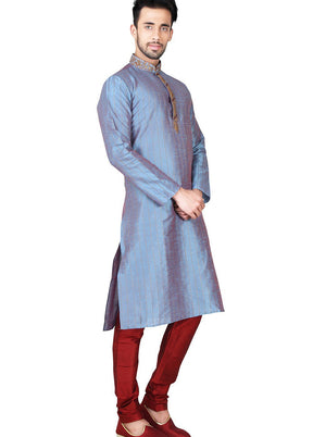 Multicolor Silk Kurta And Pajama Set VDSF1802401 - Indian Silk House Agencies