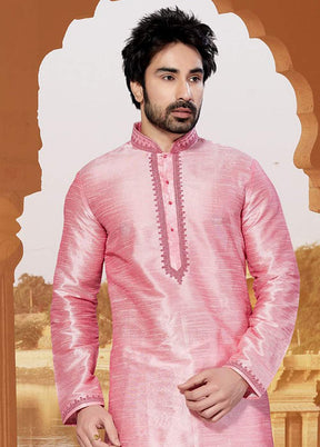 Pink Silk Kurta And Pajama Set VDSF1802416 - Indian Silk House Agencies