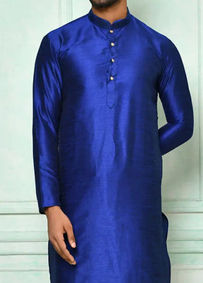 Blue Silk Kurta And Pajama Set VDSF1802444 - Indian Silk House Agencies