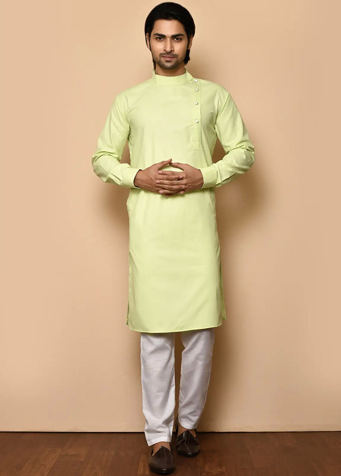 Light Green Cotton Blend Kurta And Pajama Set VDSF1802453 - Indian Silk House Agencies