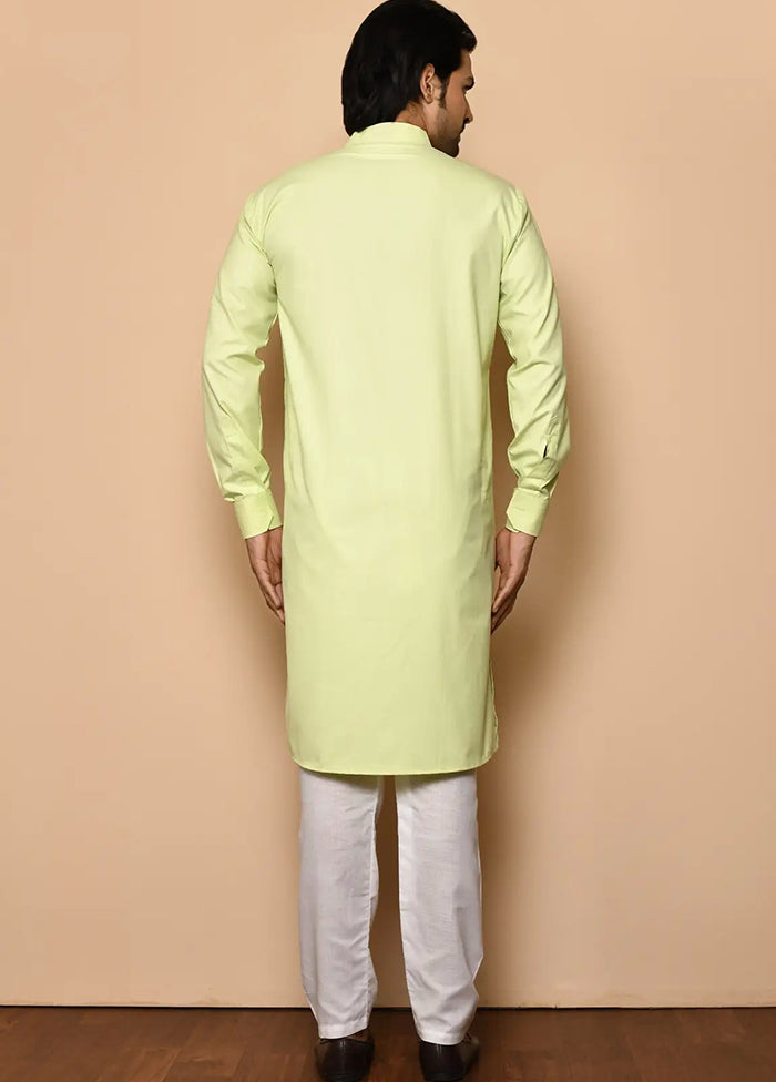 Light Green Cotton Blend Kurta And Pajama Set VDSF1802453 - Indian Silk House Agencies