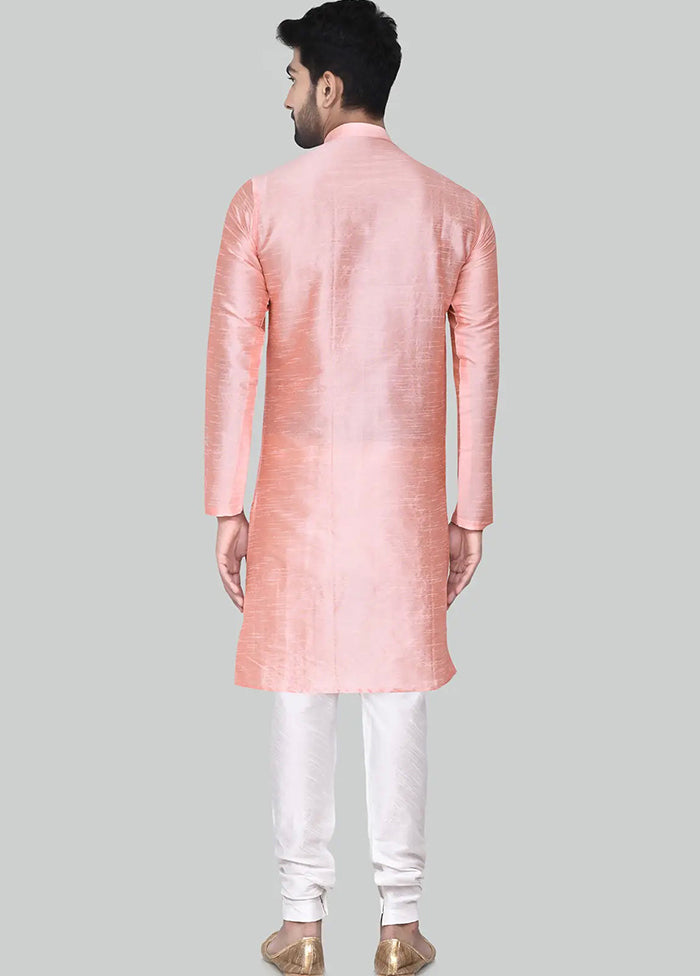 Pink Silk Kurta And Pajama Set VDSF1802457 - Indian Silk House Agencies