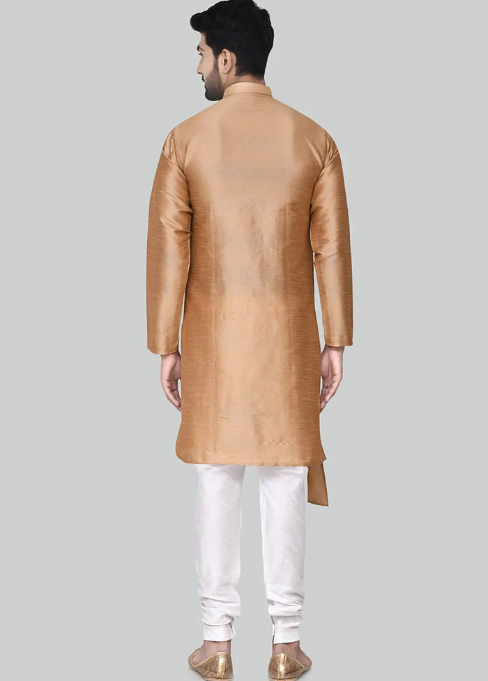 Gold Silk Kurta And Pajama Set VDSF1802458 - Indian Silk House Agencies