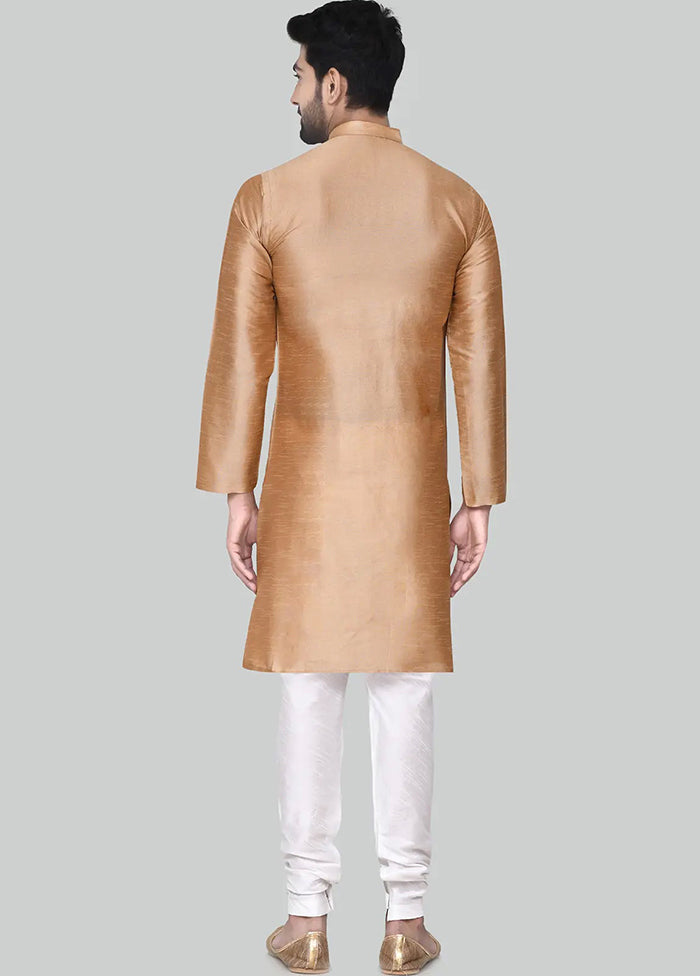 Gold Silk Kurta And Pajama Set VDSF1802459 - Indian Silk House Agencies