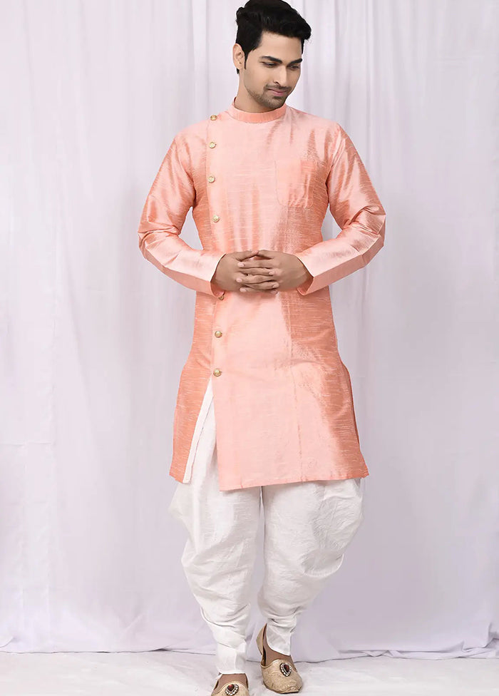 Pink Silk Kurta And Pajama Set VDSF1802469 - Indian Silk House Agencies