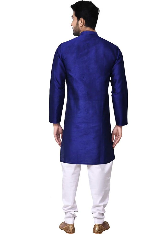 Royal Blue Silk Kurta And Pajama Set VDSF1802474 - Indian Silk House Agencies