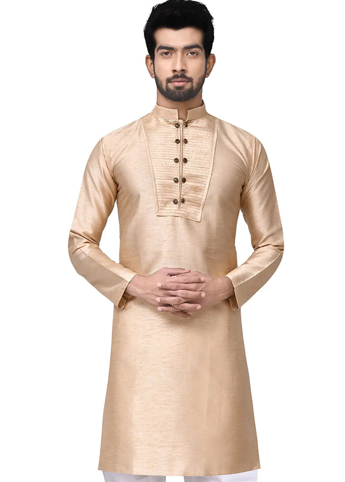 Gold Cotton Blend Kurta And Pajama Set VDSF1802498 - Indian Silk House Agencies