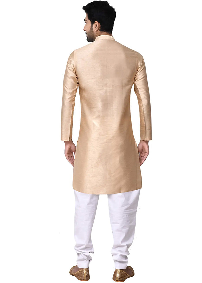 Gold Cotton Blend Kurta And Pajama Set VDSF1802498 - Indian Silk House Agencies