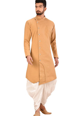 Gold Silk Kurta And Pajama Set VDSF1802500 - Indian Silk House Agencies