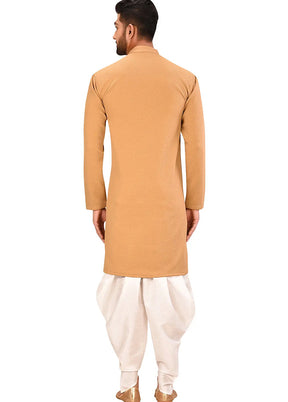 Gold Silk Kurta And Pajama Set VDSF1802500 - Indian Silk House Agencies