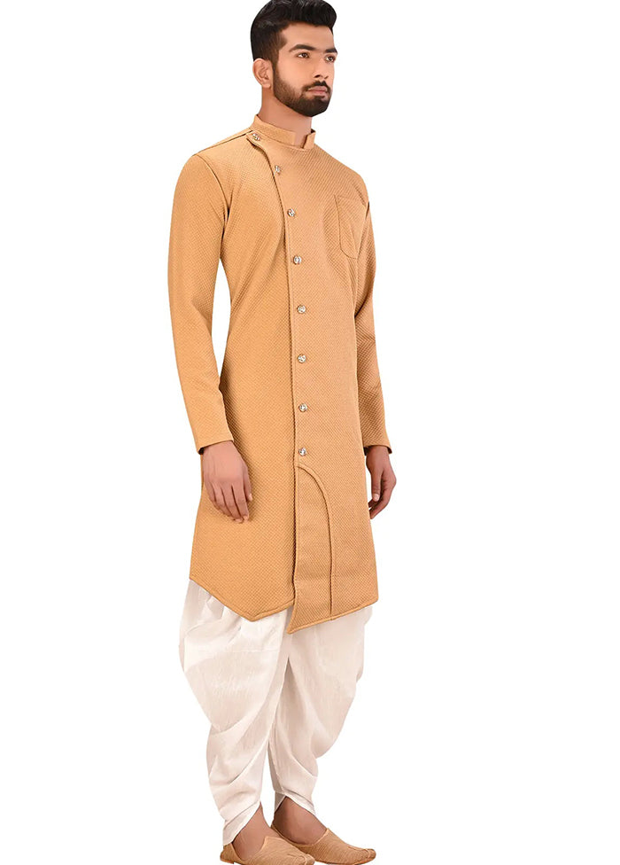 Gold Silk Kurta And Pajama Set VDSF1802500 - Indian Silk House Agencies