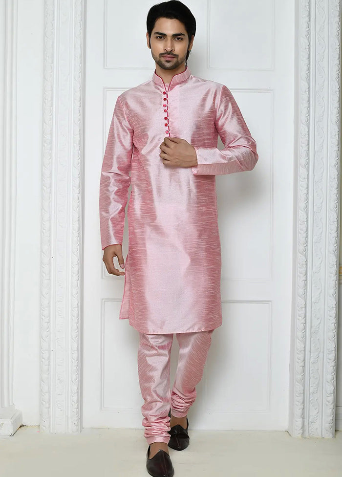 Pink Silk Kurta And Pajama Set VDSF1802504 - Indian Silk House Agencies