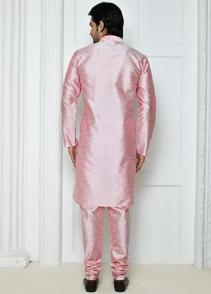 Pink Silk Kurta And Pajama Set VDSF1802504 - Indian Silk House Agencies