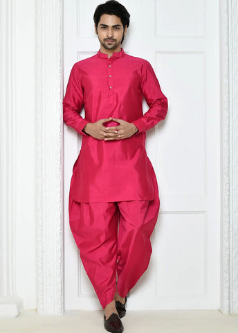 Red Silk Kurta And Pajama Set VDSF1802505