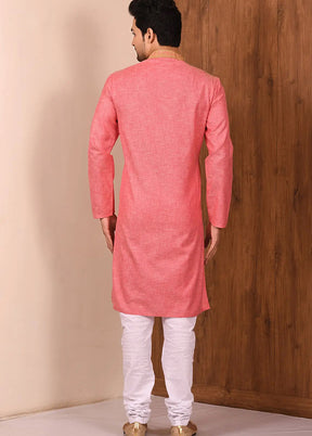 Pink Cotton Blend Kurta And Pajama Set VDSF1802513 - Indian Silk House Agencies