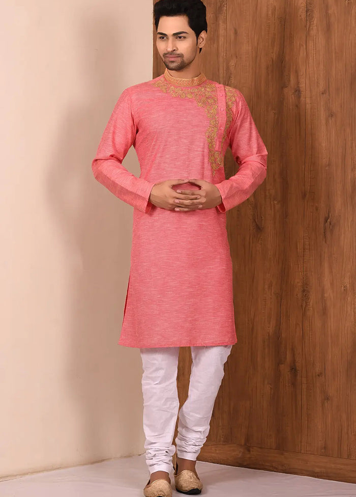 Pink Cotton Blend Kurta And Pajama Set VDSF1802517 - Indian Silk House Agencies