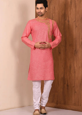 Pink Cotton Blend Kurta And Pajama Set VDSF1802517 - Indian Silk House Agencies