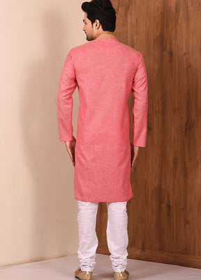 Pink Cotton Blend Kurta And Pajama Set VDSF1802517 - Indian Silk House Agencies