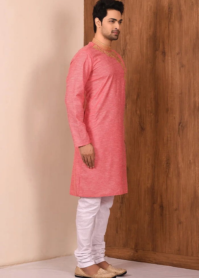 Pink Cotton Blend Kurta And Pajama Set VDSF1802517