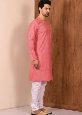 Pink Cotton Blend Kurta And Pajama Set VDSF1802517 - Indian Silk House Agencies