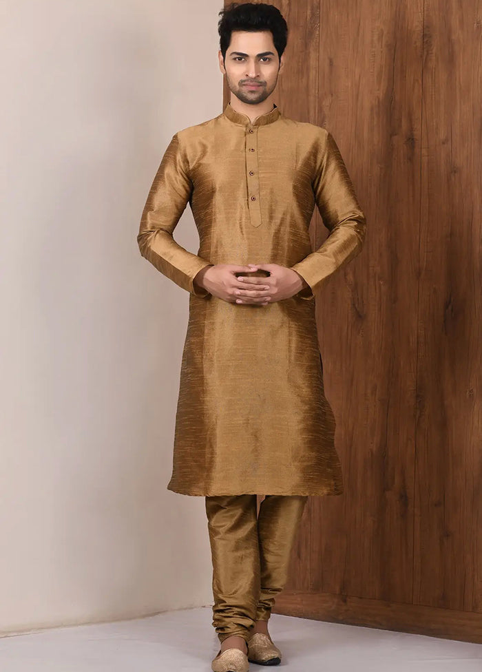 Brown Silk Kurta And Pajama Set VDSF1802518 - Indian Silk House Agencies