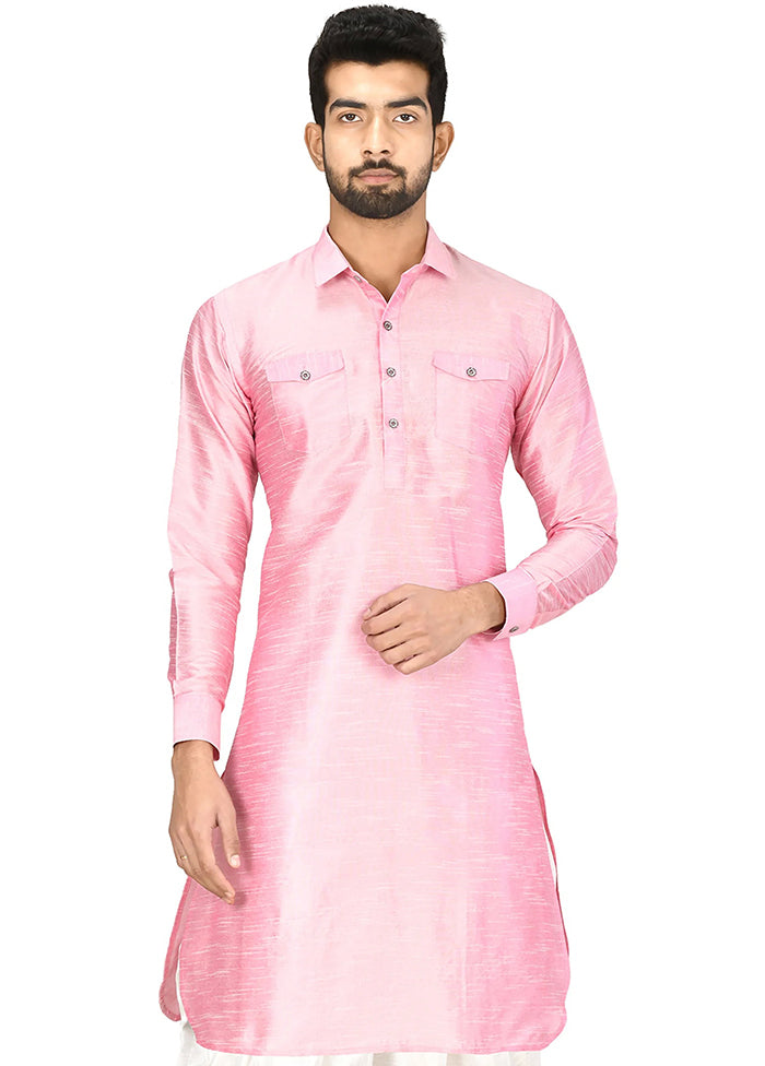 Pink Silk Kurta And Pajama Set VDSF1802540 - Indian Silk House Agencies