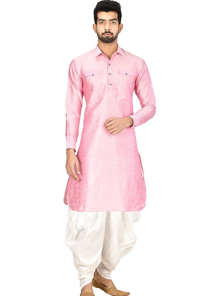 Pink Silk Kurta And Pajama Set VDSF1802540 - Indian Silk House Agencies